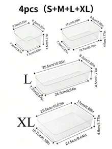 Caja de almacenamiento con cajones de escritorio con divisiones incorporadas, conveniente para organizar artículos de papelería y necesidades diarias en dormitorios estudiantiles; Caja de almacenamiento apilable transparente, disponible en varios tamaños; Caja de almacenamiento de escritorio, adecuada para estudiar, decoración de vacaciones, decoración de habitaciones, protección solar, viajes y otras ocasiones - transparente - Ver 17
