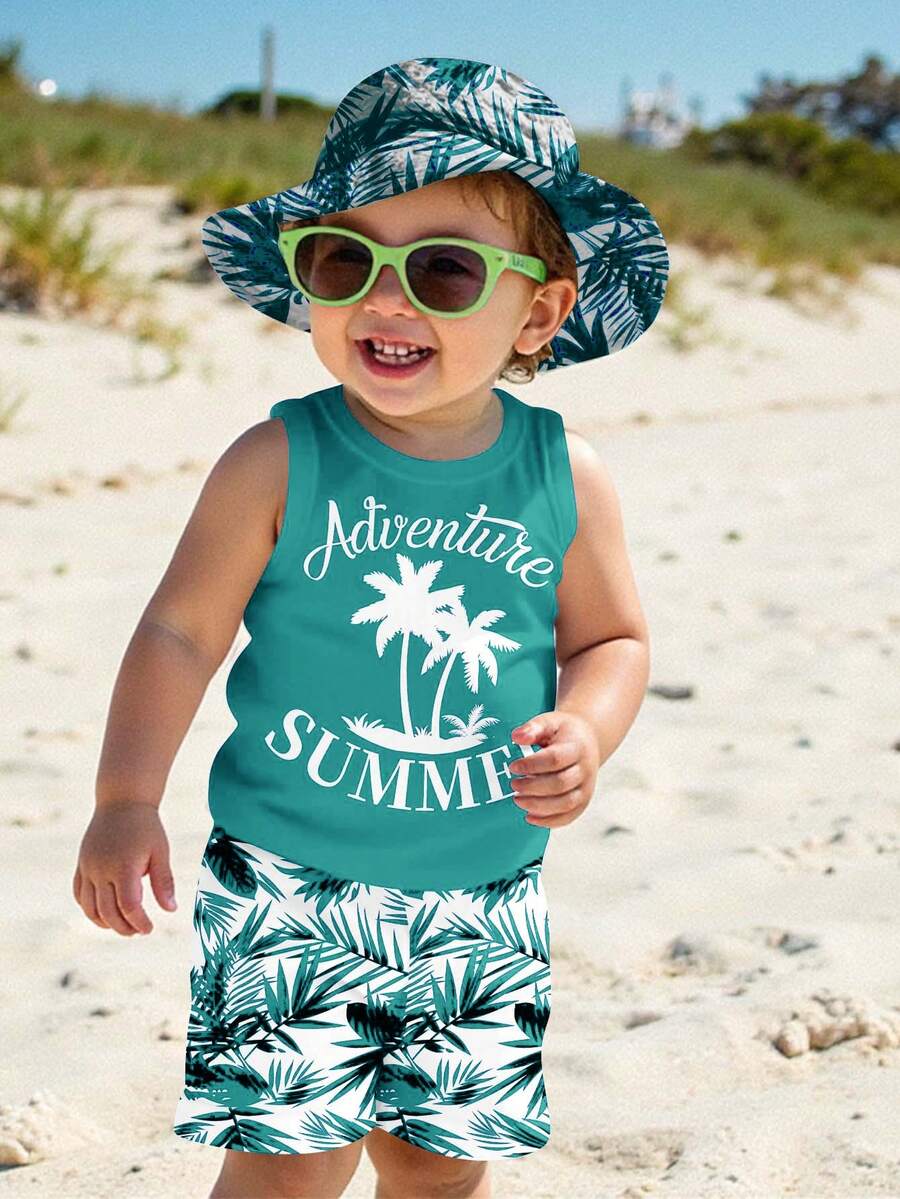 SHEIN Baby Boy Casual Minimalist Soft & Comfortable Outfit, Suitable For Spring/Summer - Multicolor - View 1