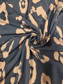 EMERY ROSE Gaun Tanpa Lengan Motif Leopard untuk Wanita, Gaun Liburan Kasual Maxi untuk Pantai - Hitam - View 4
