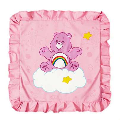 SHEIN X Care Bears 1 stuk decoratieve kussensloop met cartoonpatroon van kant, roze kussensloop, ademend mat materiaal, comfortabel en warm, machinewasbaar, verkrijgbaar in verschillende maten, geschikt voor diverse kussens, leuk cadeau