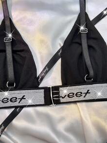 Bộ đồ lót nữ 2 món thời trang, quyến rũ và gợi cảm - màu đen - Xem 9