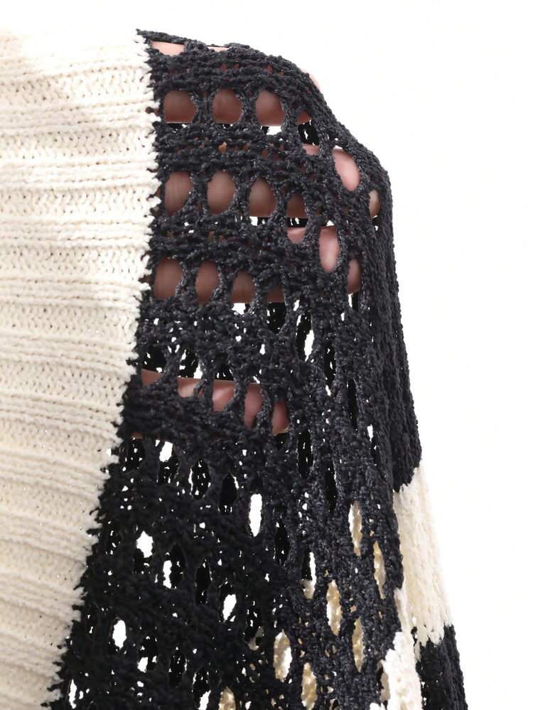 Men's Striped Polo Neck Knit Top