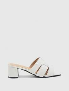 CUCCOO BIZCHIC Ladies Modern Style Workplace Commuter Summer White Faux Leather Sandals Summer Shoes - White - View 7