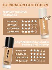 SHEGLAM Complexion Pro Long Lasting Breathable Matte Foundation-Truffle Matte Sweat-Proof Foundation Oil Control Full Coverage Pore-Less Concealer Waterproof Flawless Non-Fading Weightless Liquid Foundation Brand Beauty Makeup Face Paint Cosmetic For Women Girls Perfect For Spring Summer Ideal For Y2K Fancy Fashion Suitable For Birthday Mother'S Day Gift Rave Party Ready Best Color - Truffle - View 11