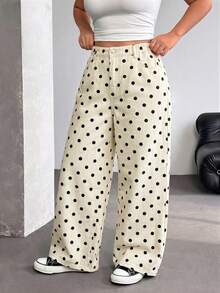 Rivivi Y2K Streetwear Casual Plus Size Leopard Print Baggy Jeans - Black and White - View 4