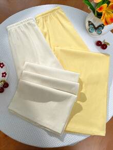 Sweetra Y2K休闲度假风百搭学院风纹理面料阔腿裤 - 彩色 - 查看 2