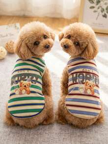 PETSIN 宠物春季新款狗狗服装 动物用品 宠物服装 狗狗背心 猫咪T恤 泰迪熊套装 小型动物服装 休闲酷炫背心 狗狗服装 猫咪服装 春夏两季新款背心 - 彩色 - 查看 2