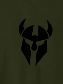 GymBeat Camiseta de tirantes de hombre con estampado muscular de moda - Verde militar - Ver 5
