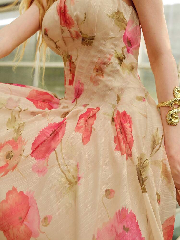 NEW SUMMER STRAPLESS FLARE HEM DRESS, BEACH HOLIDAY PHOTO SHOOT BEACH DRESS