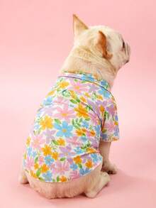 PETSIN 1pc Holiday Style Flower Cute Fashion Pet Printing And Dog Clothing - Multicolor - View 13