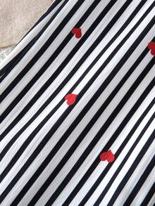 SHEIN Celana Anak Perempuan Kasual Lucu Gaya Pedesaan dengan Ruffle dan Saku Palsu Motif Ceri, Cocok untuk Sehari-hari, Aktivitas Luar Ruangan, dan Liburan - Hitam dan Putih - View 10