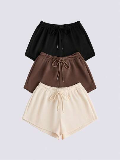 Loungeista 3件套女士纯色休闲睡裤