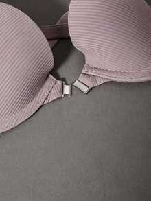 DesireSculpt Conjunto de 3 piezas de sujetador con cierre delantero en color albaricoque para mujeres - Multicolor - Ver 4