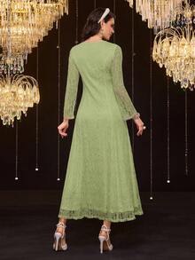 Al Najma Đầm maxi Thổ Nhĩ Kỳ dành cho nữ và áo abaya truyền thống Ả Rập. - màu xanh lá - Xem 5