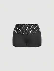SHEIN MOD 女士优雅波点印花吊带背心和短裤两件套，夏季 - 黑色 - 查看 6
