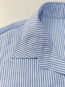Simple, Solid-Color Women's Everyday Button-Down Shirt - Camel - View 4