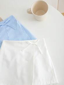 Emery Rose Kids 2件套少女梭织纯色条纹休闲短裤套装 - 彩色 - 查看 7