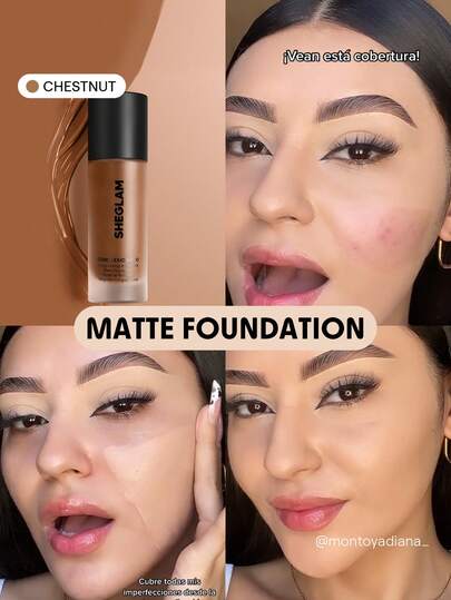 Fond De Teint Mat Respirant Longue Tenue Complexion Pro-ChâTain Fond De Teint Mat Anti-Transpiration ContrôLe Du SéBum Couvrance Totale Anti-Cernes Sans Pores ImperméAble Sans DéFaut Ne Se DéColore Pas Fond De Teint Liquide LéGer NoëL Fond De Teint D'Hiver Marque Beauté Visage Maquillage Maquilliage CosméTique Pour Femmes Filles Parfait Pour Hiver Printemps ÉTé IdéAl Pour Y2K ÉLéGant Mode Adapté Pour Anniversaire FêTe Des MèRes Cadeau FêTe PrêT Meilleure Couleur