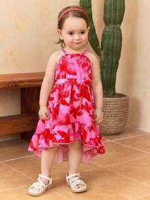 SHEIN Đầm không tay dáng rộng in hoa khoét lỗ cho bé gái - Nhiều màu - Xem 3