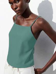 Maija Áo kiểu không tay thắt nơ điều chỉnh được, thanh lịch, thích hợp cho tiệc tùng, công sở, đi làm, thường ngày, lãng mạn, phù hợp cho khách dự đám cưới, chủ nhà, hẹn hò, tiệc tùng, buổi hòa nhạc, bữa sáng, sân bay, kỳ nghỉ hè. - màu xanh lá - Xem 7