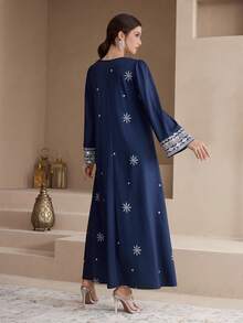 Al Najma Áo Abaya Ả Rập thêu sequin thanh lịch dành cho nữ - Nhiều màu - Xem 3