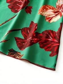 GlowEve Women's Floral Print Ruffle Casual Vacation Date Maxi Slip Dress - Green - View 3