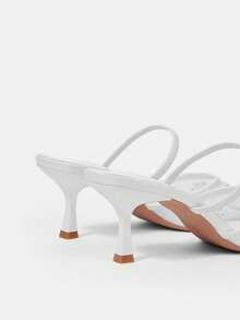 CUCCOO HITCHD 尖头透气网眼水钻镂空时尚刺绣气质百搭性感仙女宴会白色高跟鞋 - 白色 - 查看 11