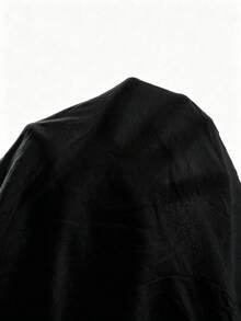 Pariaura 100%純棉黑色夏季休閒度假女款純色前綁帶上衣，寬鬆梭織優雅沙灘風 - 黑色 - 查看 6