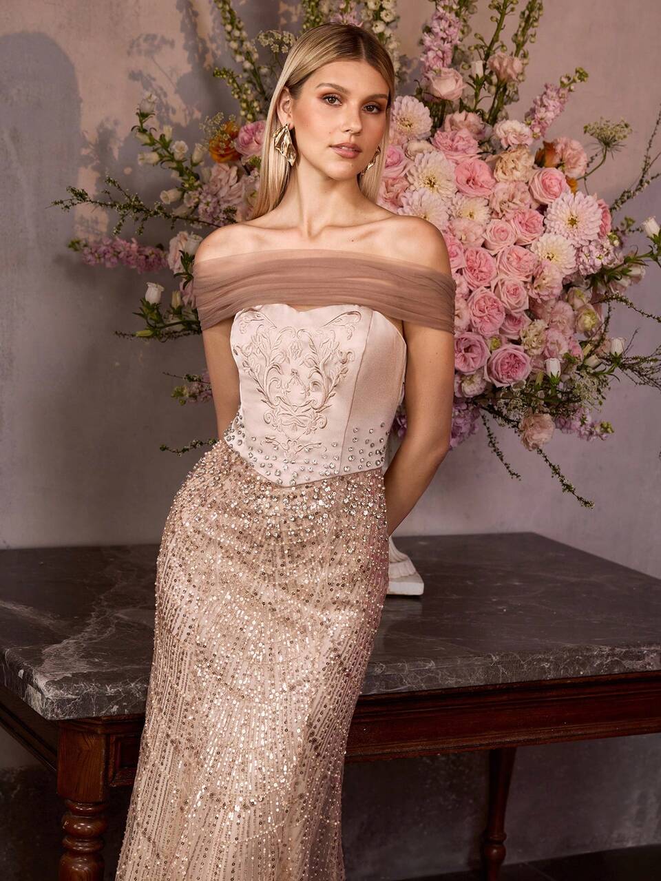 MOTF Soiréza LACE SHEER EMBROIDERED PARTY DRESS, SPRING/SUMMER