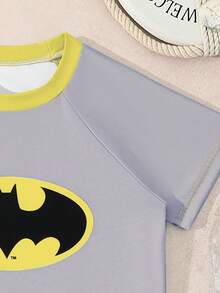 BATMAN X SHEIN GraphicGems Bộ đồ bơi cho bé trai, thích hợp cho kỳ nghỉ biển, tiệc tùng, hồ bơi. - Nhiều màu - Xem 4