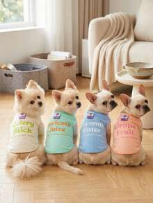 PETSIN 宠物春季新款狗狗服装 动物用品 宠物服装 狗狗背心 猫咪T恤 泰迪熊套装 小型动物服装 休闲酷炫背心 狗狗服装 猫咪服装 春夏两季新款背心 - 彩色 - 查看 1