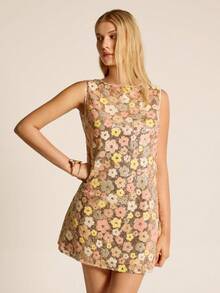 CielaLinda 女士碎花亮片迷你A字连衣裙 无袖连衣裙 - 彩色 - 查看 5