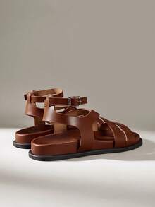 Solecia 女鞋 时尚棕色舒适平底沙滩鞋 - 棕色 - 查看 3