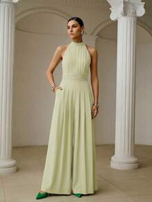 ZEYLAH 褶饰口袋连体裤 - 薄荷綠 - 查看 6