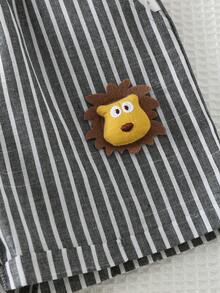Cozy Pixies Ensemble court à manches courtes imprimé 3D d'animaux de dessin animé pour enfants, t-shirt rayé et short 2 pièces pour tout-petits garçons, ensemble d'été pour voyager - Multicolore - Voir 7