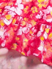 SHEIN Đầm hở lưng cổ yếm in họa tiết toàn thân dành cho bé gái tuổi teen, thích hợp cho kỳ nghỉ hè ở bãi biển. - Nhiều màu - Xem 4