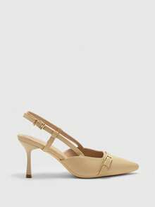 CUCCOO BIZCHIC Giày cao gót mũi nhọn gợi cảm dành cho nữ, màu đỏ, thích hợp cho tiệc tùng/đám cưới, giày mùa xuân, lễ Phục sinh, Giáng sinh, Ngày Valentine. - Màu hạnh nhân - Xem 2