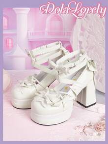 米白大蝴蝶結+蕾絲