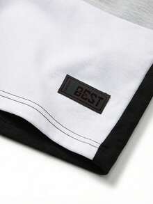 PAVTROS Men Plus Colorblock Drawstring Waist Shorts Sweat Color Block Casual Size - Multicolor - View 3