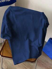 Manfinity Joysei Navy Blue Fitted T-Shirt For Men - Navy Blue - View 3