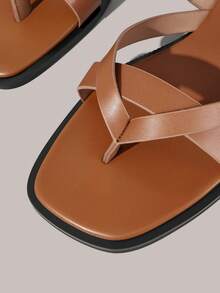 Styleloop Ladies, Buckles, Trim, Flat Sandals - Brown - View 5