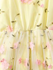 SHEIN Vestido de tirantes de malla bordada para niñas - Multicolor - Ver 8
