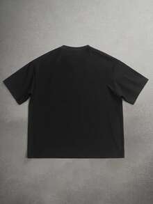 Manfinity Hypemode Camiseta de manga corta casual de hombre con estampado numérico, para verano - Negro - Ver 2