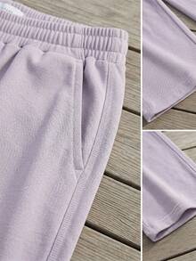 Manfinity Dauomo Quần nam dáng rộng, thời trang đường phố, thường ngày, năm 2026. - Màu tím hoa cà - Xem 5