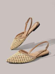 Styleloop Giày nữ, dép xăng đan đế bằng, kiểu dáng trễ gót, phong cách Bohemian, cổ điển Mỹ, miền Tây, thích hợp cho lễ hội âm nhạc, tiệc tùng, du lịch dịp Giáng sinh, phong cách Bohemian không thể thiếu. - Kaki nhẹ - Xem 4