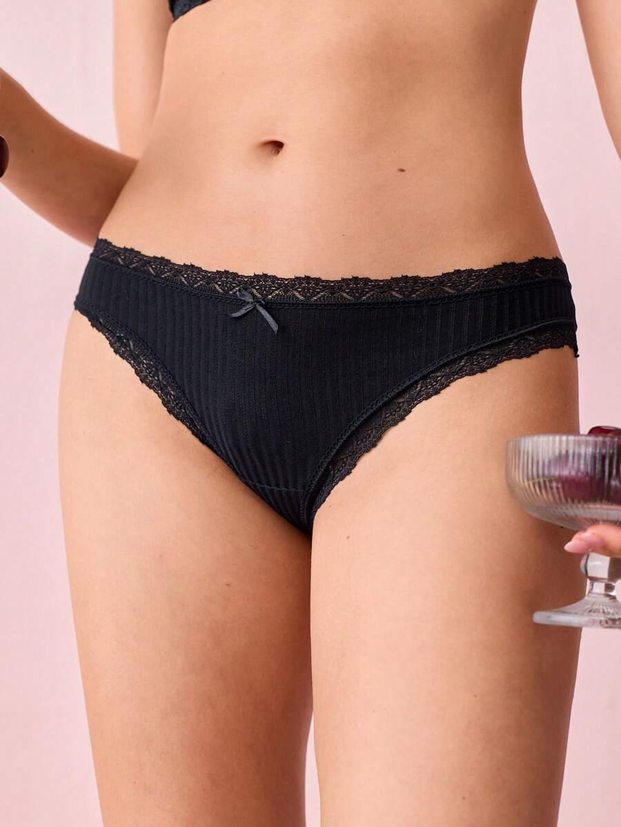 Bonmuse 5pcs/Pack Sexy Lace Panties, Lightweight Breathable Mesh G-String For Women, Versatile Underwear - Multicolor - View 1