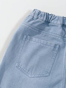 SHEIN Quần jeans nam tuổi teen, kiểu dáng ống đứng cổ điển, màu kaki bạc màu, chất liệu denim không co giãn, giặt mài tạo hiệu ứng bạc màu, phù hợp cho các hoạt động thường ngày, dạo phố, đi học, đi chơi cuối tuần, hoạt động ngoài trời, có thể phối cùng áo hoodie, áo khoác quân đội, giày thể thao. - Rửa nhẹ - Xem 7
