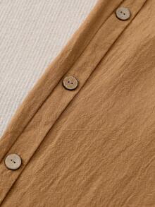 EMERY ROSE Women's Casual Commuter Minimalist Solid Color Side Button Decor Skinny Pants - Brown - View 5