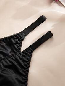 8件套黑色舒适女士内裤，休闲丁字裤，弹力面料 - 黑色 - 查看 5