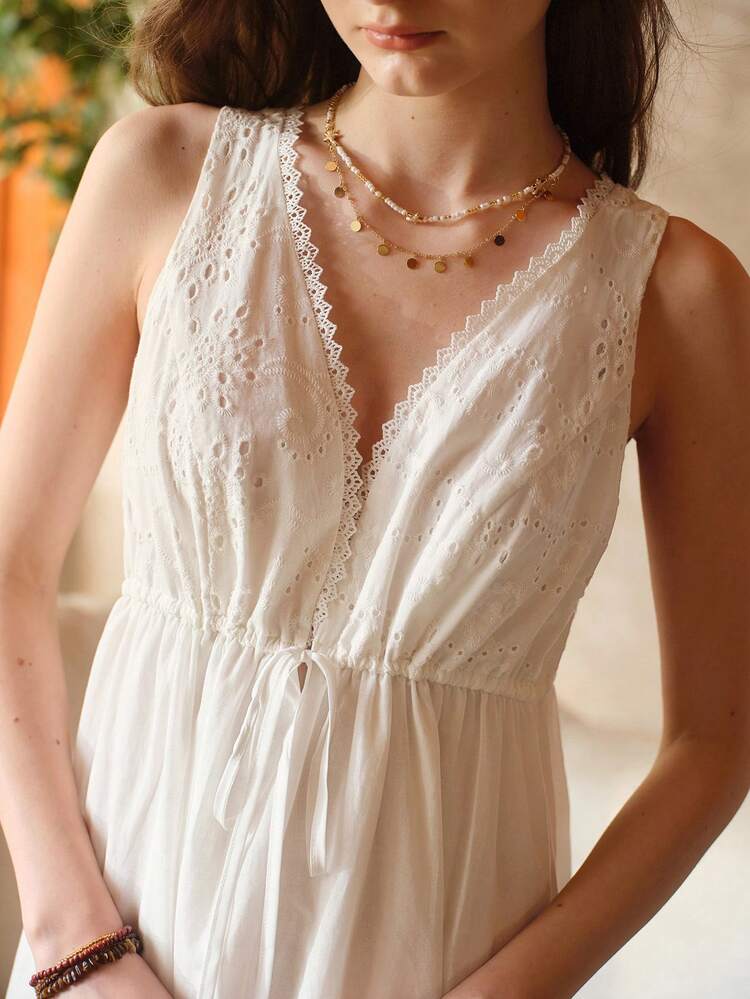 SUMMER FASHIONABLE CASUAL VERSATILE PATCHWORK EMBROIDERED COTTON WOMEN'S HOMEWEAR DRESS SET